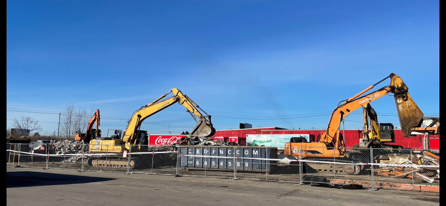 demolition project underway of Coca Cola building