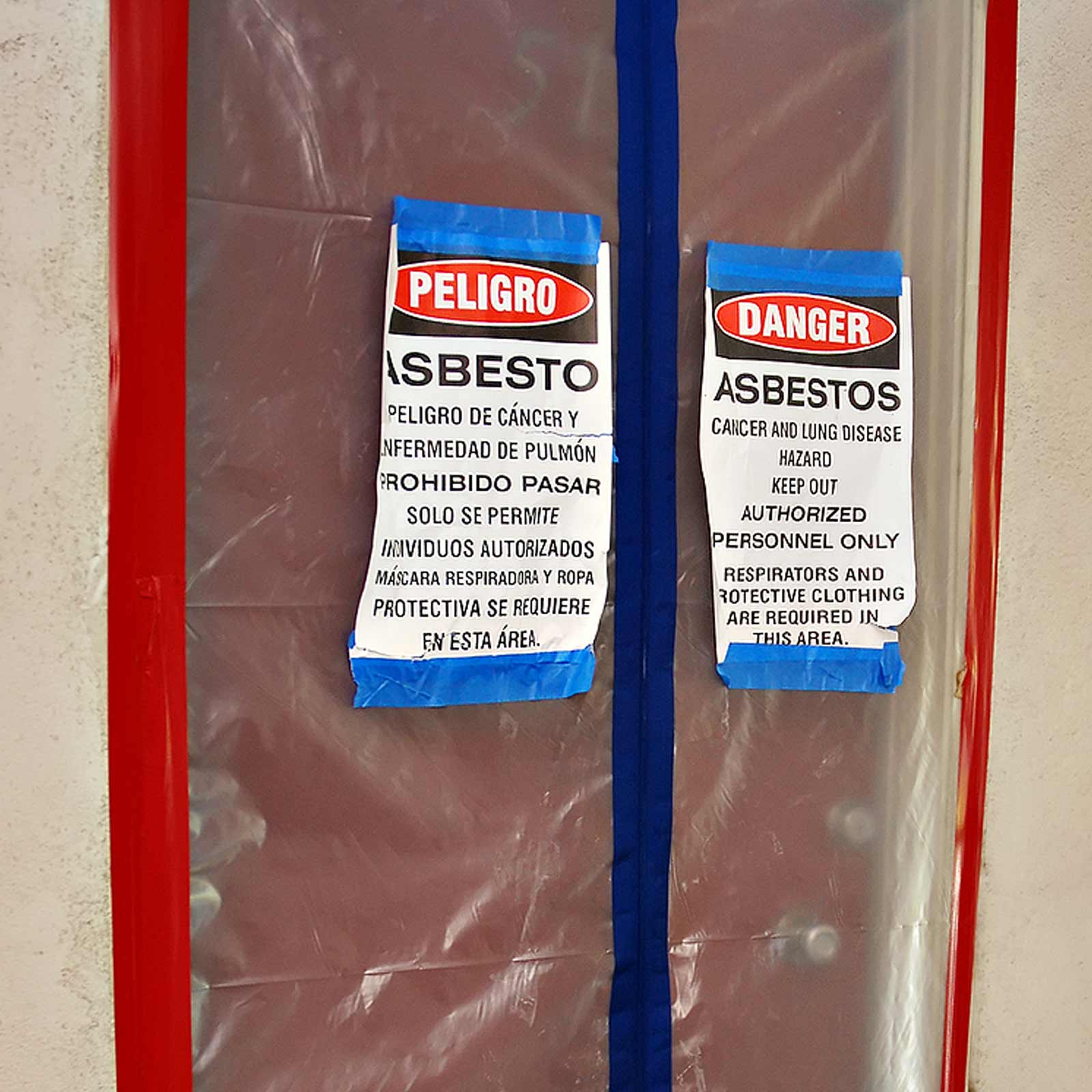 asbestos abatement signs